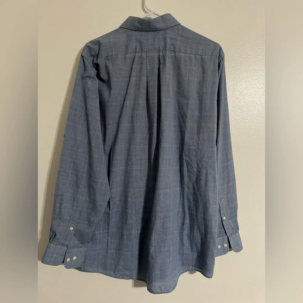 Vintage 90s Brittany Bay Men’s Long Sleeve Button Up  blue Shirt Men’s Large - Picture 2 of 3